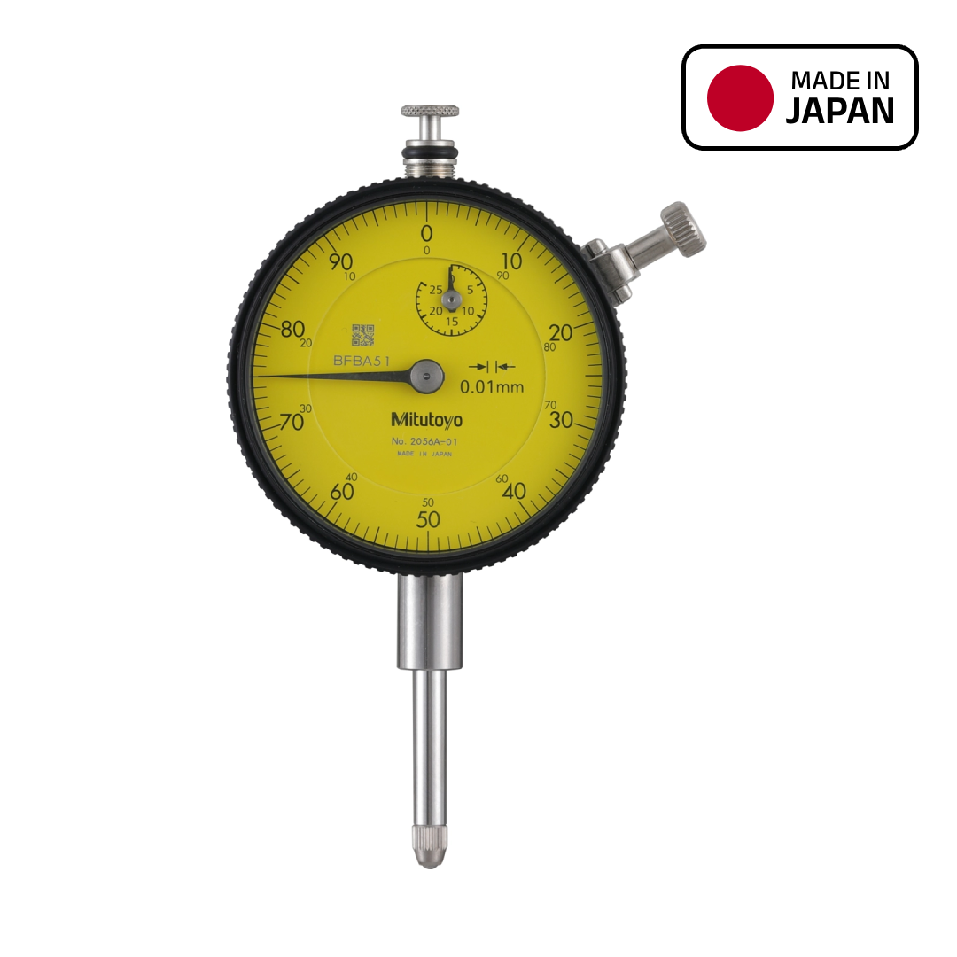 Mitutoyo Series 2 Flat Back Dial Indicator, 0 to 25 mm Range, 2056A-01
