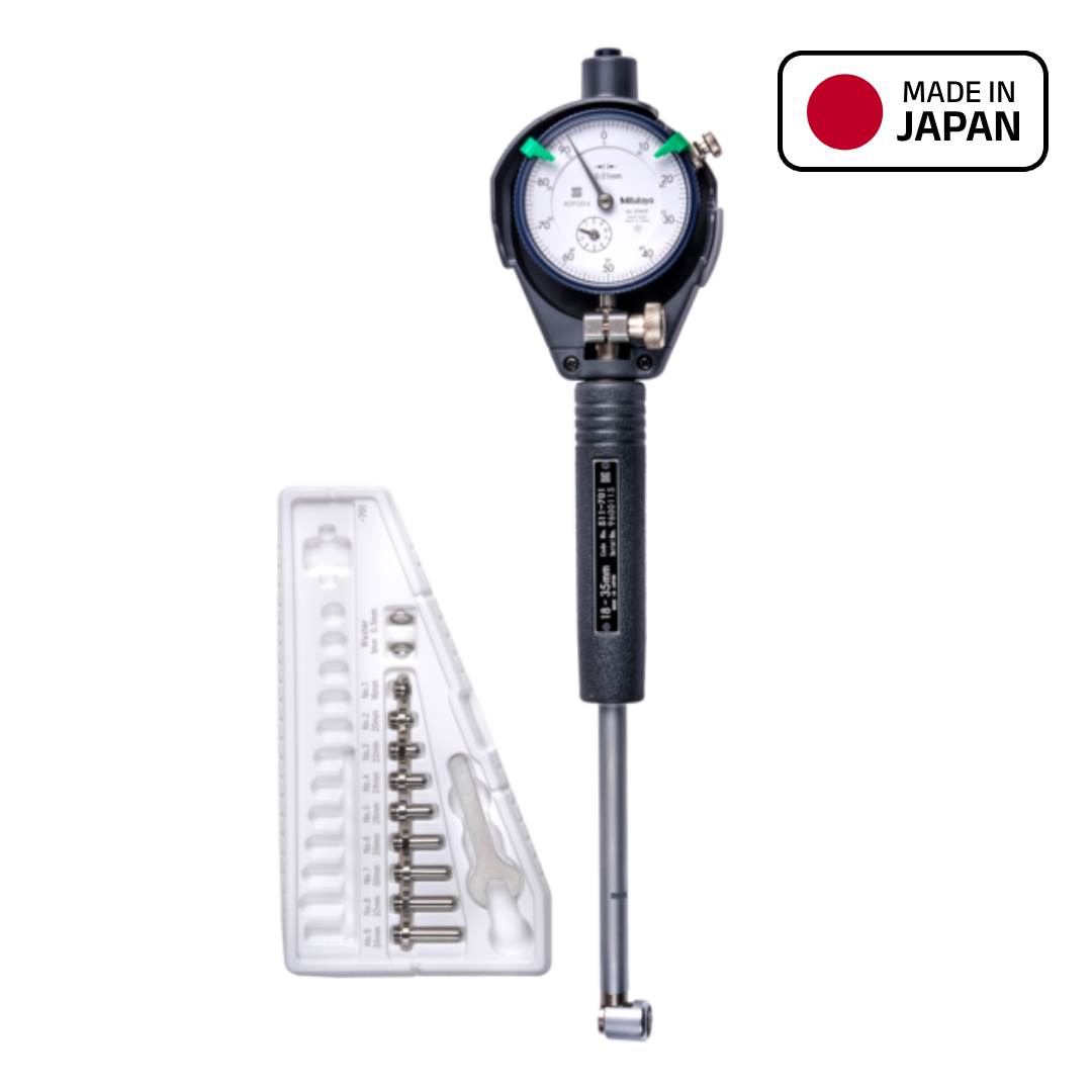 Mitutoyo 511 Series Dial Bore Gauge Set, 18 to 35 mm Range, 511-711