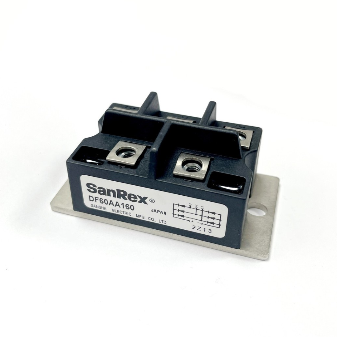 Sanrex DF Series Six-Diode Isolated Three-Phase Bridge Rectifier Module, 60 A, 1600 V VRRM, DF60AA160