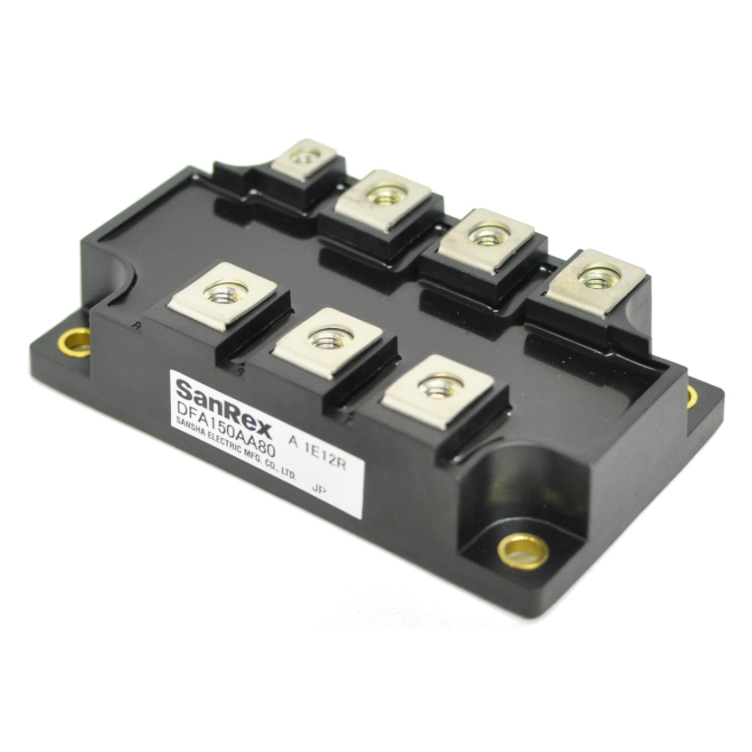Sanrex DFA Series Six-Diode and Single-Thyristor Isolated Three-Phase Bridge Rectifier Module, 150 A, 1600 V VDRM and VRRM, DFA150AA160