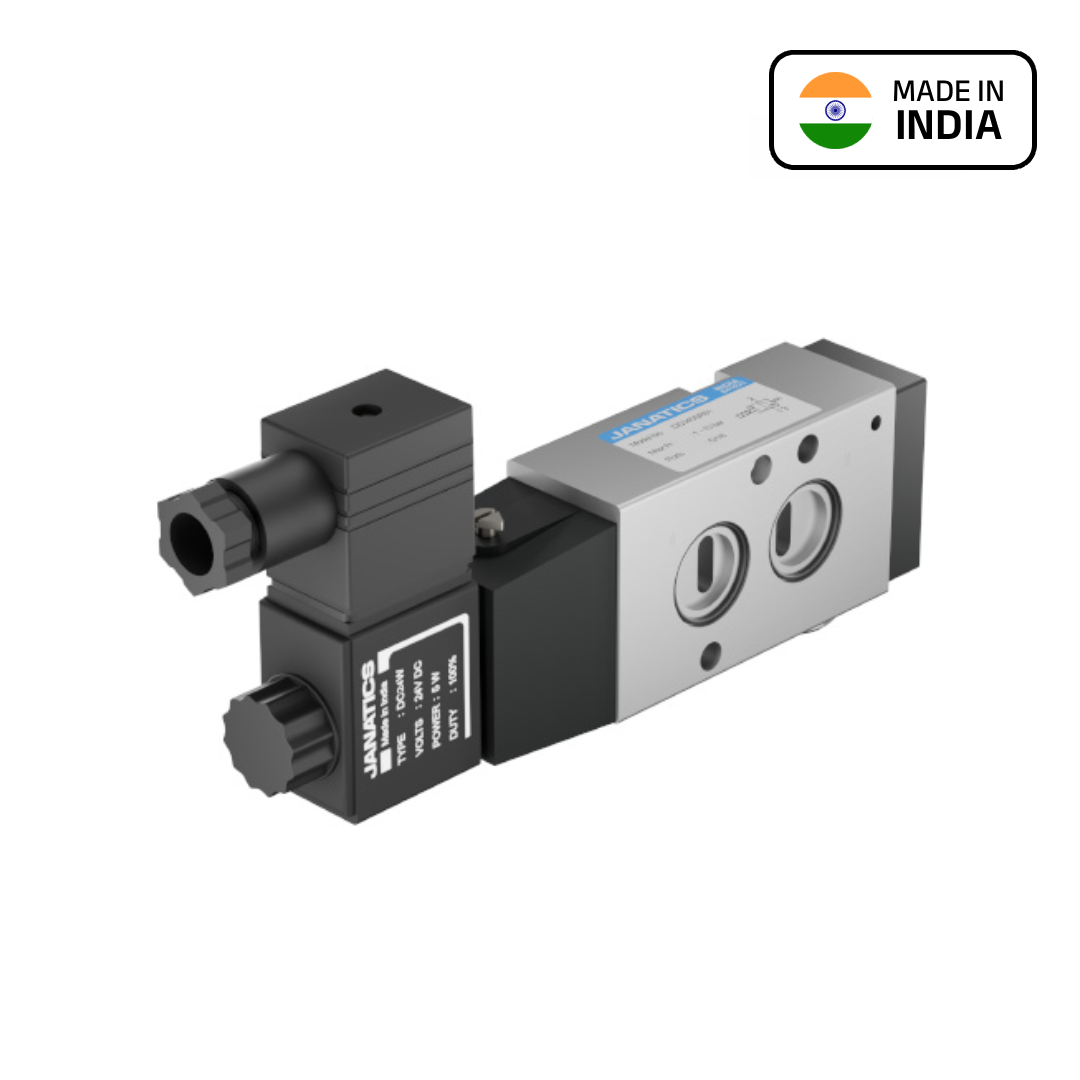 Janatics DS3 Series NAMUR Pneumatic Solenoid Valve, 3/2 Way Normally Closed, G 1/4" Port, 24V DC Coil with Connector, DS345SR61-W — photo 1 of 5