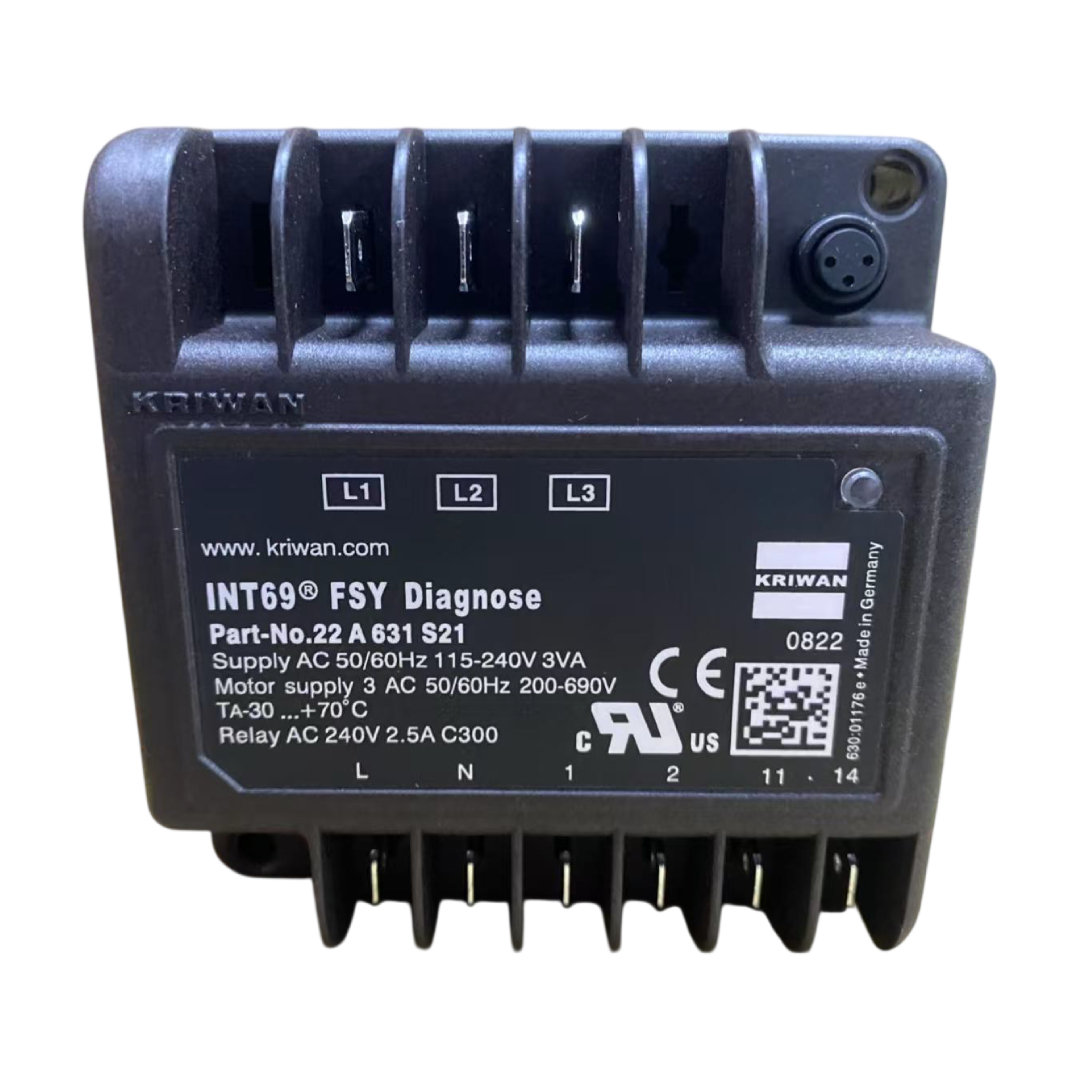 KRIWAN INT69 FSY Diagnose Screw Compressor Protection Module, 115-240 V AC, Temperature and Phase Monitoring, 22A631S21