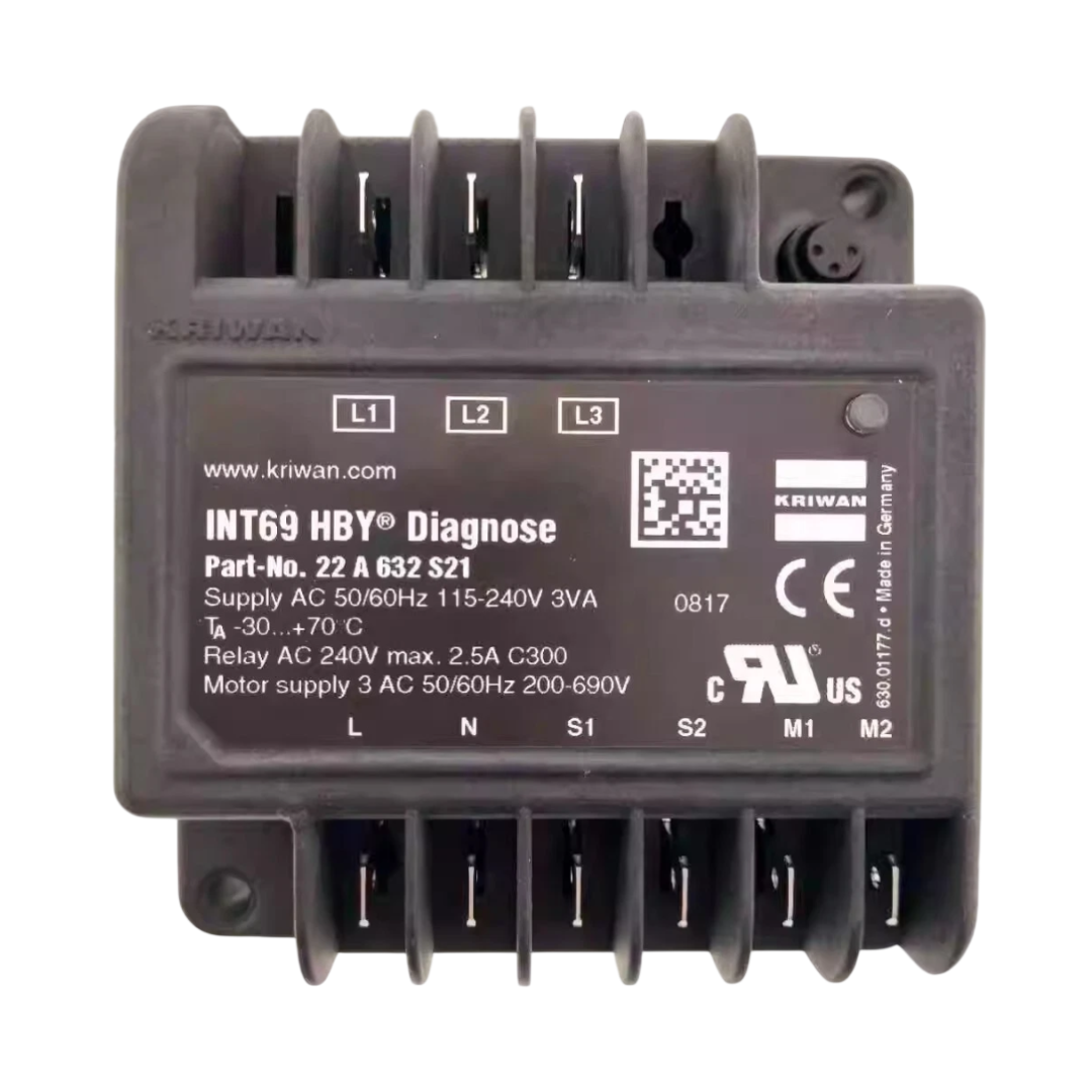 KRIWAN INT69 HBY Diagnose Compressor Protection Module, 115-240 V AC, Temperature and Phase Monitoring, 22A632S21