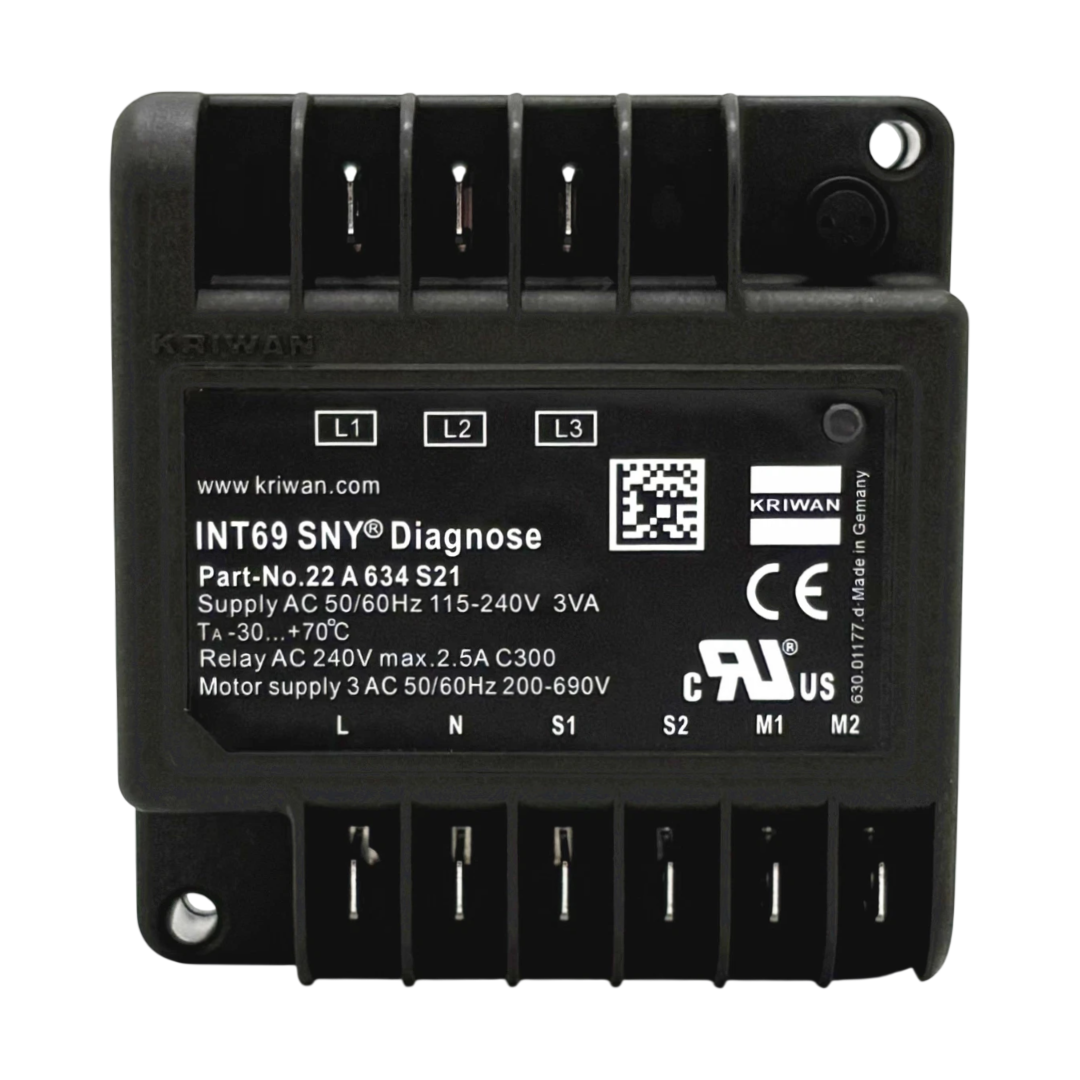 KRIWAN INT69 SNY Diagnose Compressor Protection Module, 115-240 V AC, Temperature and Phase Monitoring, 22A634S21
