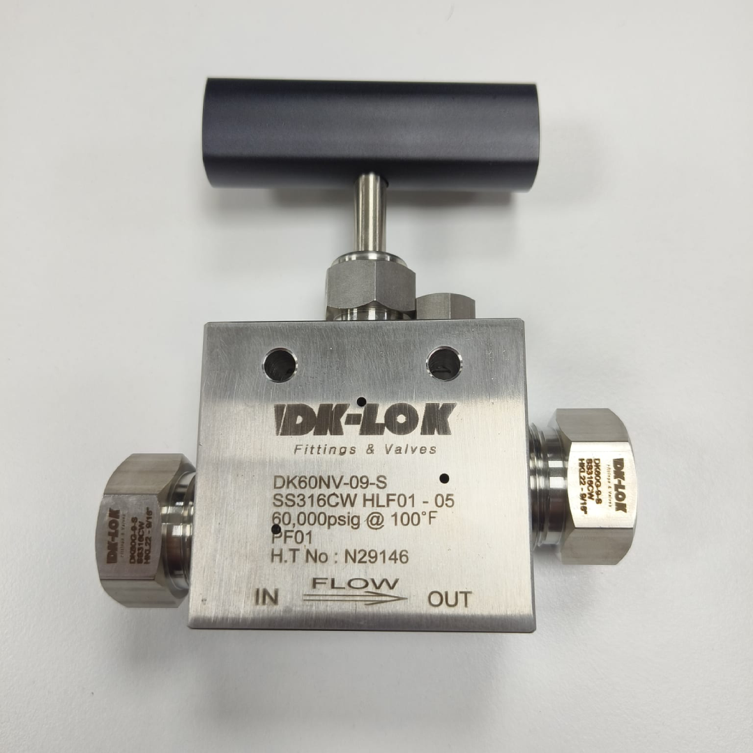 DK-LOK DK-NV High Pressure Needle Valve, 60,000 psi, 9/16" Straight, SS316L, DK60NV-09 — photo 3 of 6
