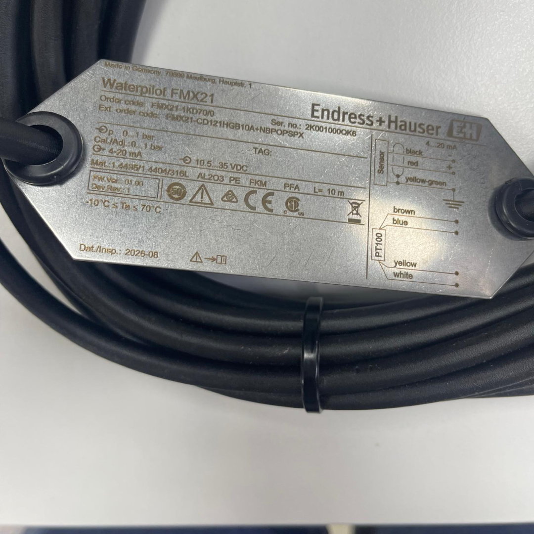 Endress+Hauser Waterpilot FMX21 Hydrostatic Level Probe, 0–1 bar, 10 m PE Cable, PT100, FMX21-1KD70/0 — photo 2 of 6