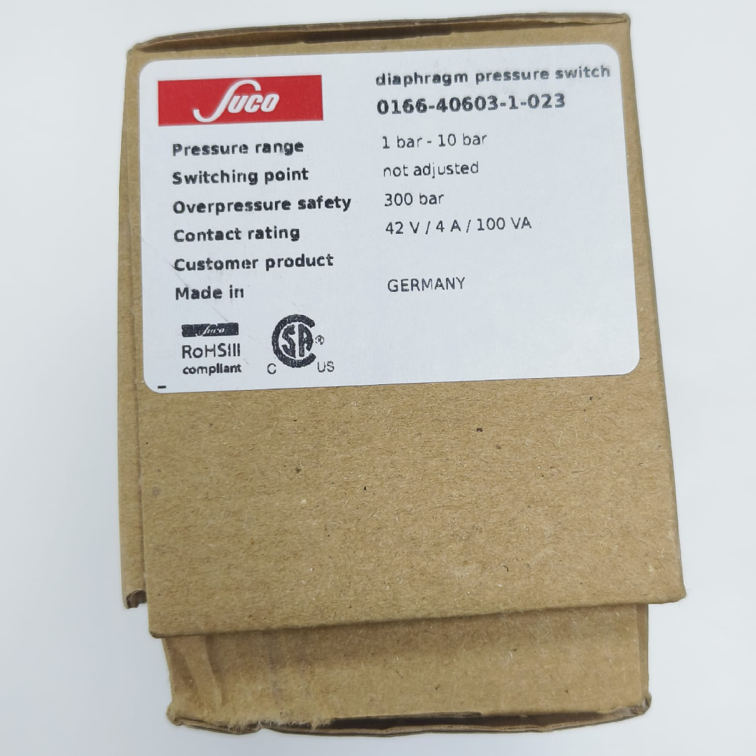 Suco 0166 Series Diaphragm Pressure Switch, G 1/4" Connection, 1-10 bar, Normally Closed, 0166-40603-1-023 — photo 2 of 6