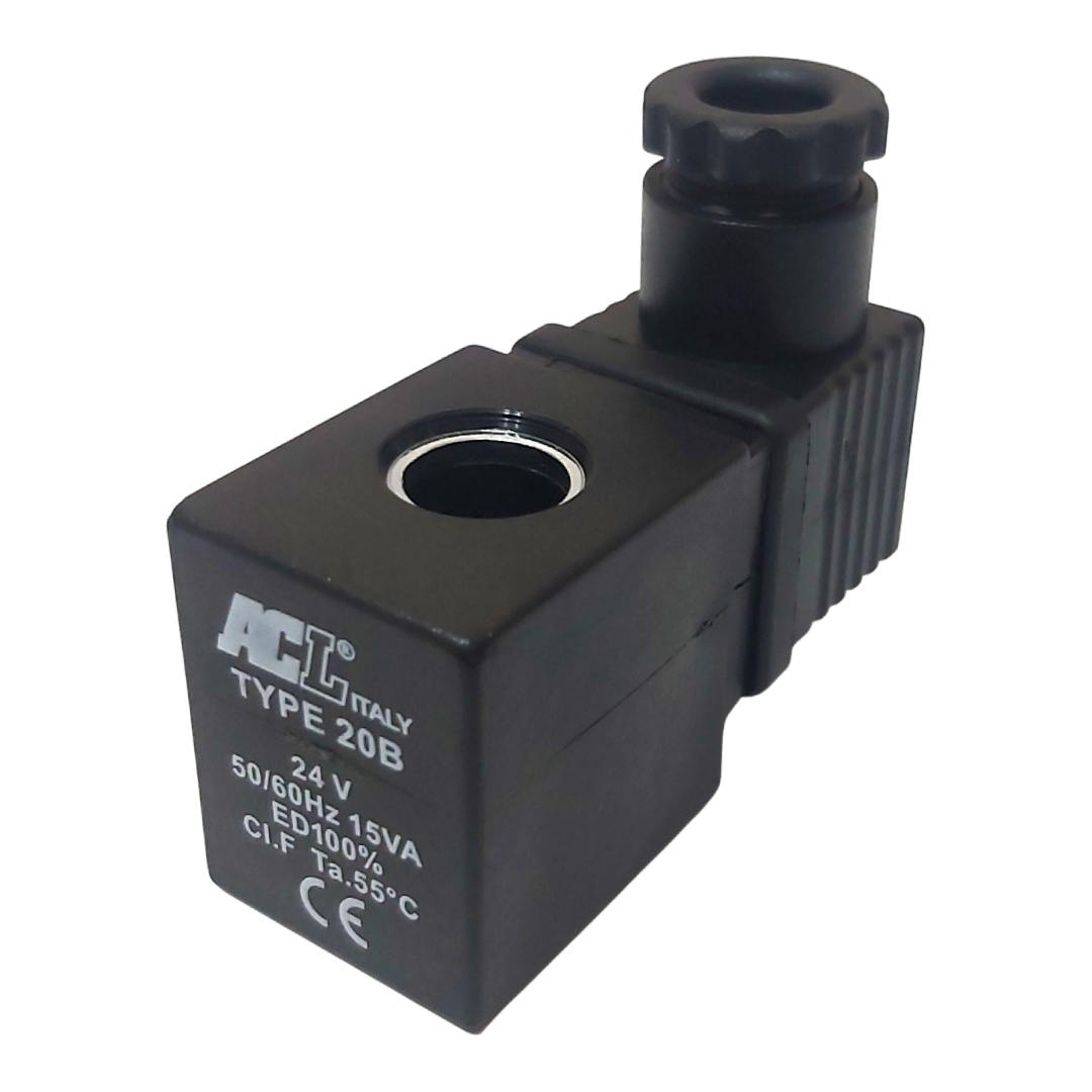 ACL Series 2 Coil with Connector, 24V DC for Solenoid Valves, 201