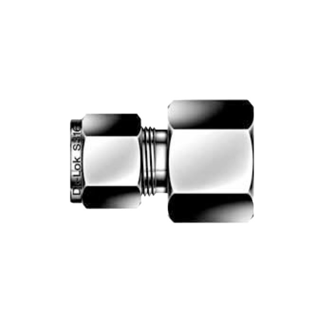 DK-LOK Compression Tube Straight Fitting, 1/4