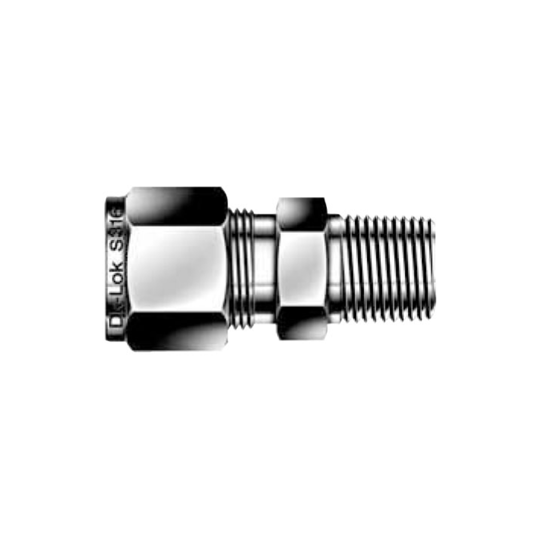 DK-LOK Compression Tube Straight Fitting, 1/8