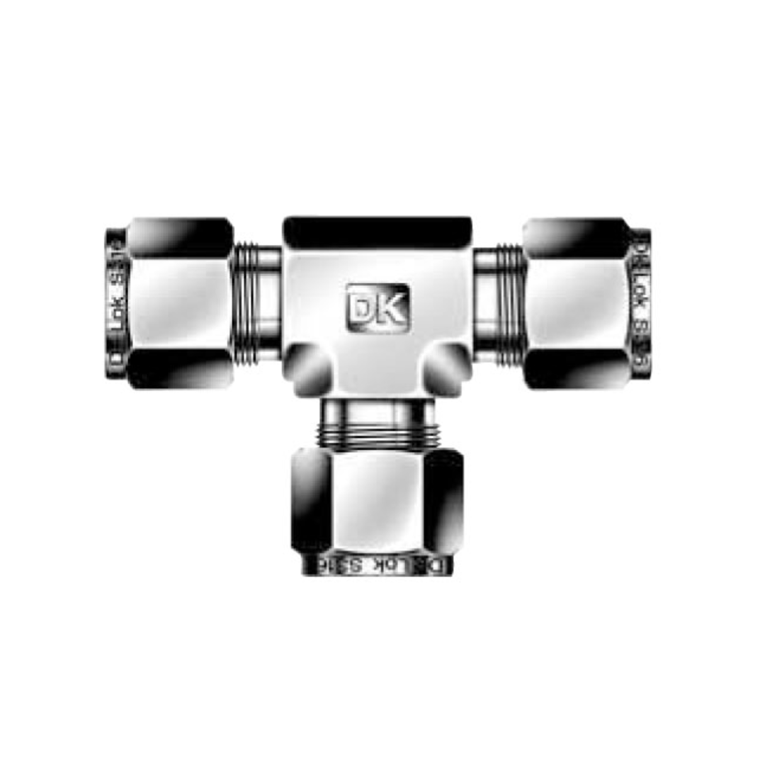 DK-LOK Compression Tube Tee Fitting, 3/8