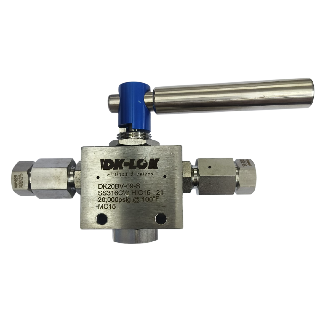 DK-LOK High Pressure Ball Valve, 20,000 psig, 9/16