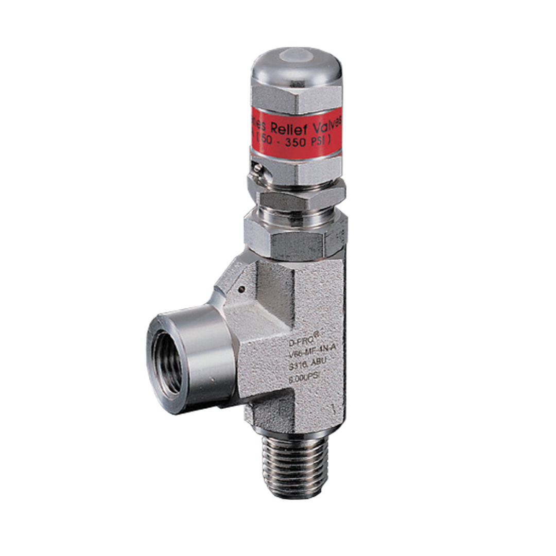 DK-LOK V63 Series Relief Valve, Cracking Pressure 10 to 225 psig, 1/4