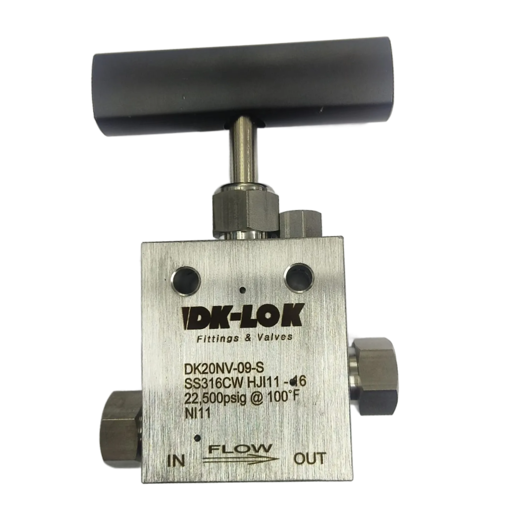 DK-LOK Straight High Pressure Needle Valve, 22500 psi, 9/16