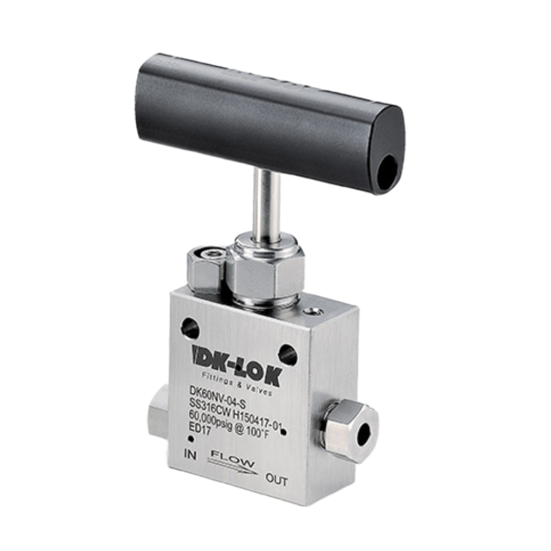 DK-LOK Straight High Pressure Needle Valve, 30000 psi, 9/16