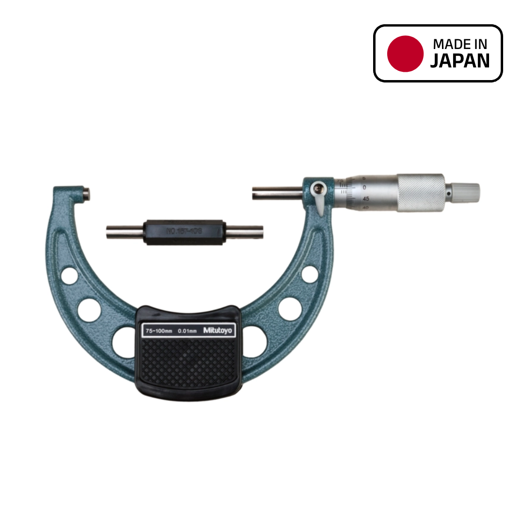 Mitutoyo Series 103 Mechanical Outside Micrometer, 75 to 100 mm Range, 0.01 mm Graduation, 103-140-10