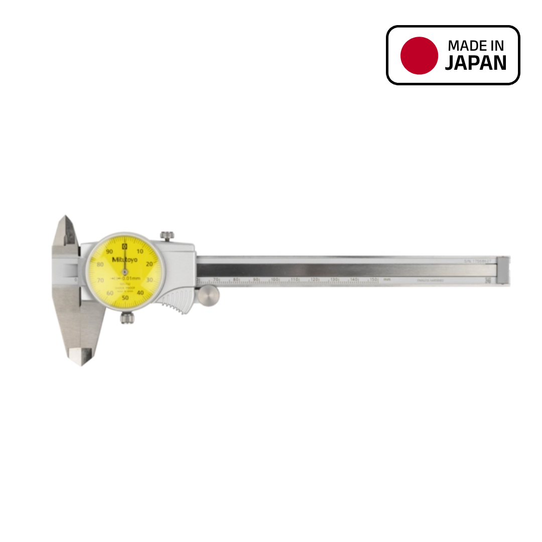 Mitutoyo Series 505 Dial Caliper, Metric, 0 to 150 mm Range, 0.01 mm Graduation, 505-732