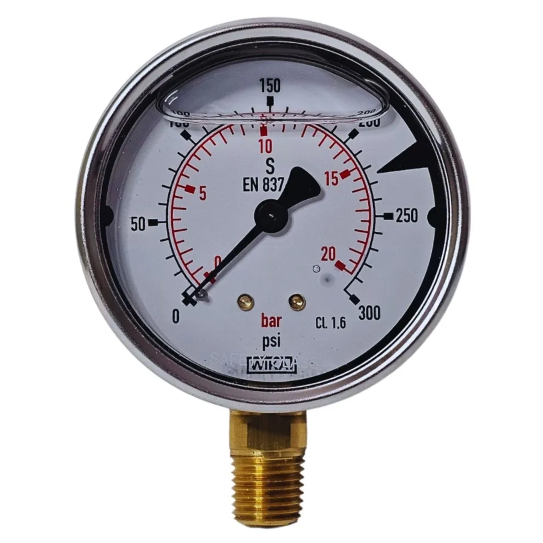 WIKA Pressure Gauge 213.53.063, 0...15 psi, Dual Scale, 2.5