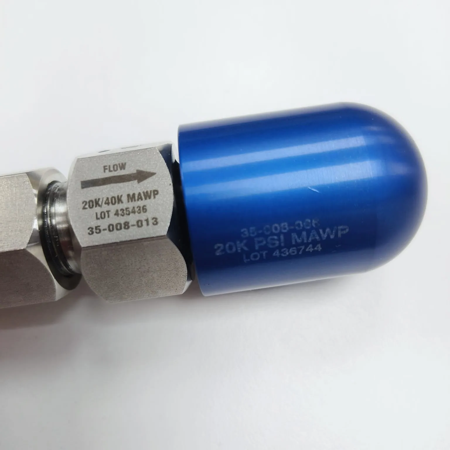Advanced Pressure Systems (APS) Rupture Disc Holder Assembly, 9/16" MP, Max Burst Pressure 20000 PSI, 35-008-010 - image 4