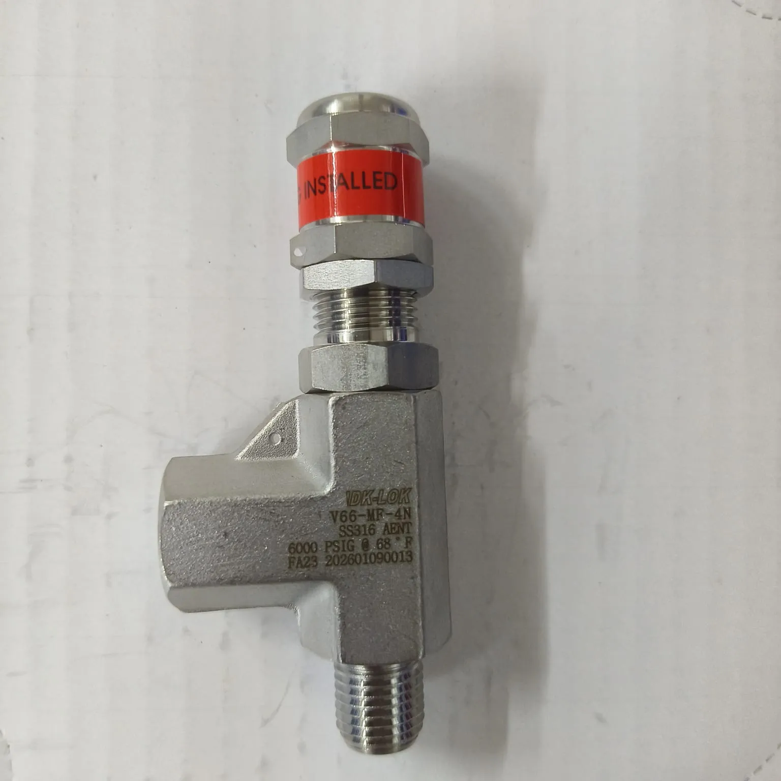 DK-LOK V66 Series Relief Valve, 1/4" Male x Female NPT Connections, No Spring Installed, SS316, V66-MF-4N - image 2