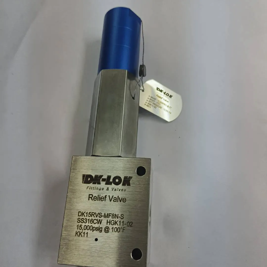 DK-LOK High-Pressure Relief Valve, Factory Set Pressure 10,000 psig, 1/2" Male x Female NPT Connections, SS316, DK15RVS-MF8N-S - image 3