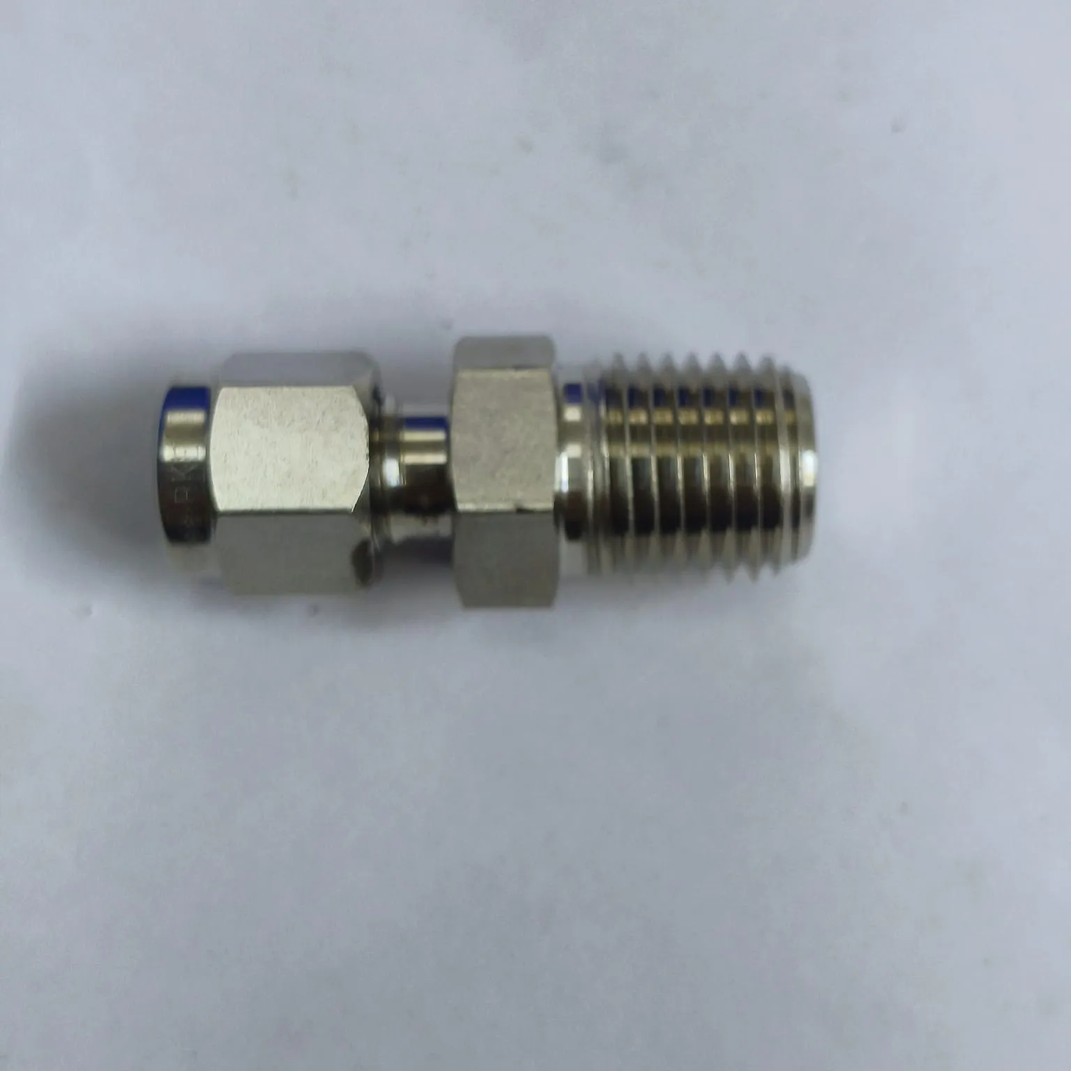 DK-LOK Compression Tube Straight Fitting, 3/16" Tube OD x 1/4" Male NPT, SS316, DMC-3-4N-S - image 2