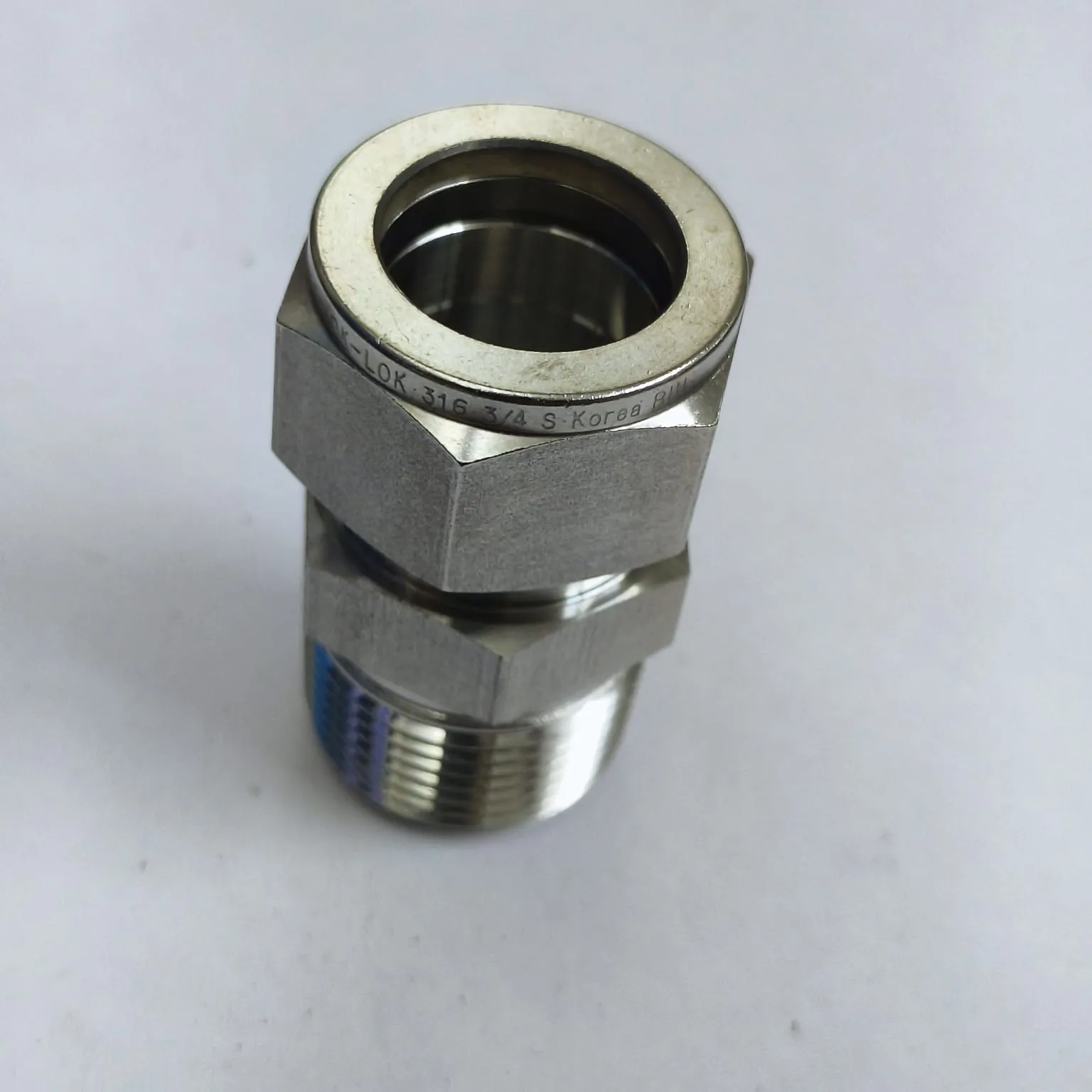 DK-LOK Compression Tube Straight Fitting, 3/4" Tube OD x 3/4" Male NPT, SS316, DMC-12-12N-S - image 4