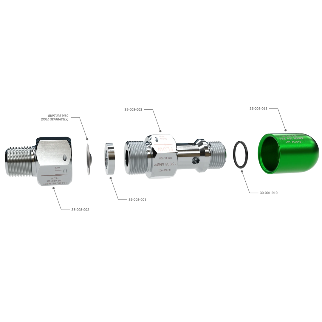 Advanced Pressure Systems (APS) Rupture Disc Holder Assembly, 1/2" NPTM, Max Burst Pressure 15000 PSI, 35-008-000 - image 6