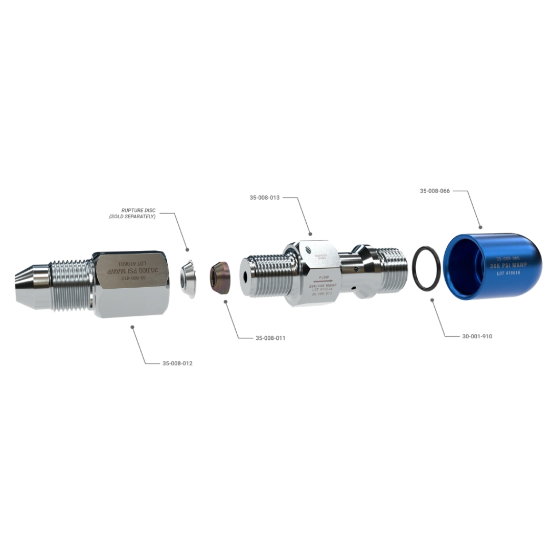 Advanced Pressure Systems (APS) Rupture Disc Holder Assembly, 9/16" MP, Max Burst Pressure 20000 PSI, 35-008-010 - image 6