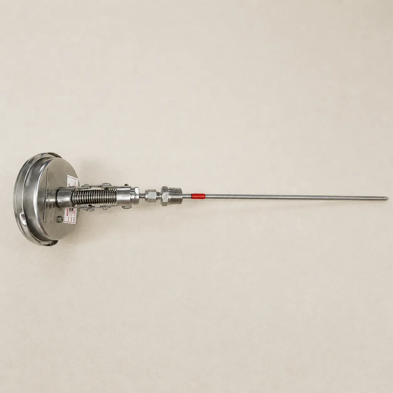 General Instruments BDT-E Bimetal Dial Thermometer, 0...100 °C, 4" Dial, 1/2" Male NPT, 360° Adjustable Dial Back Mount, 350 mm Stem, BDT-E-100-S4S-S06-350-S6S-T15NTM-(0-100)-DGC-DUS - image 4