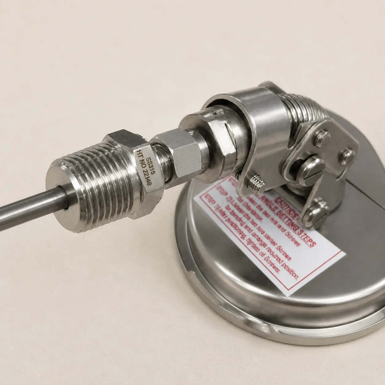 General Instruments BDT-E Bimetal Dial Thermometer, 0...100 °C, 4" Dial, 1/2" Male NPT, 360° Adjustable Dial Back Mount, 350 mm Stem, BDT-E-100-S4S-S06-350-S6S-T15NTM-(0-100)-DGC-DUS - image 5
