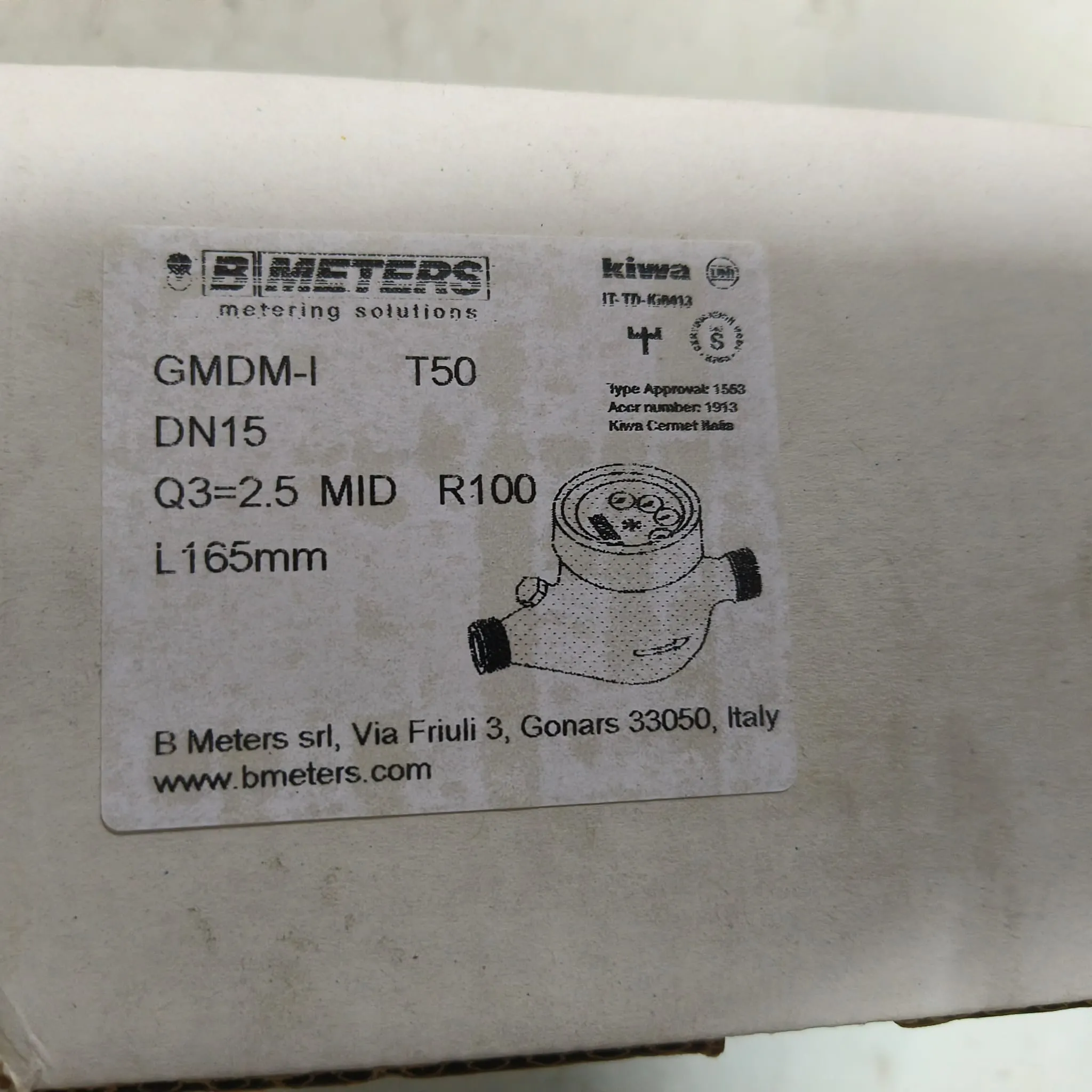 BMETERS GMDM-I Multi Jet Water Meter, 1/2" (DN15) BSPP Threaded Connection, 2.5 m³/h Flow Rate, IP68, Dry Dial - image 2