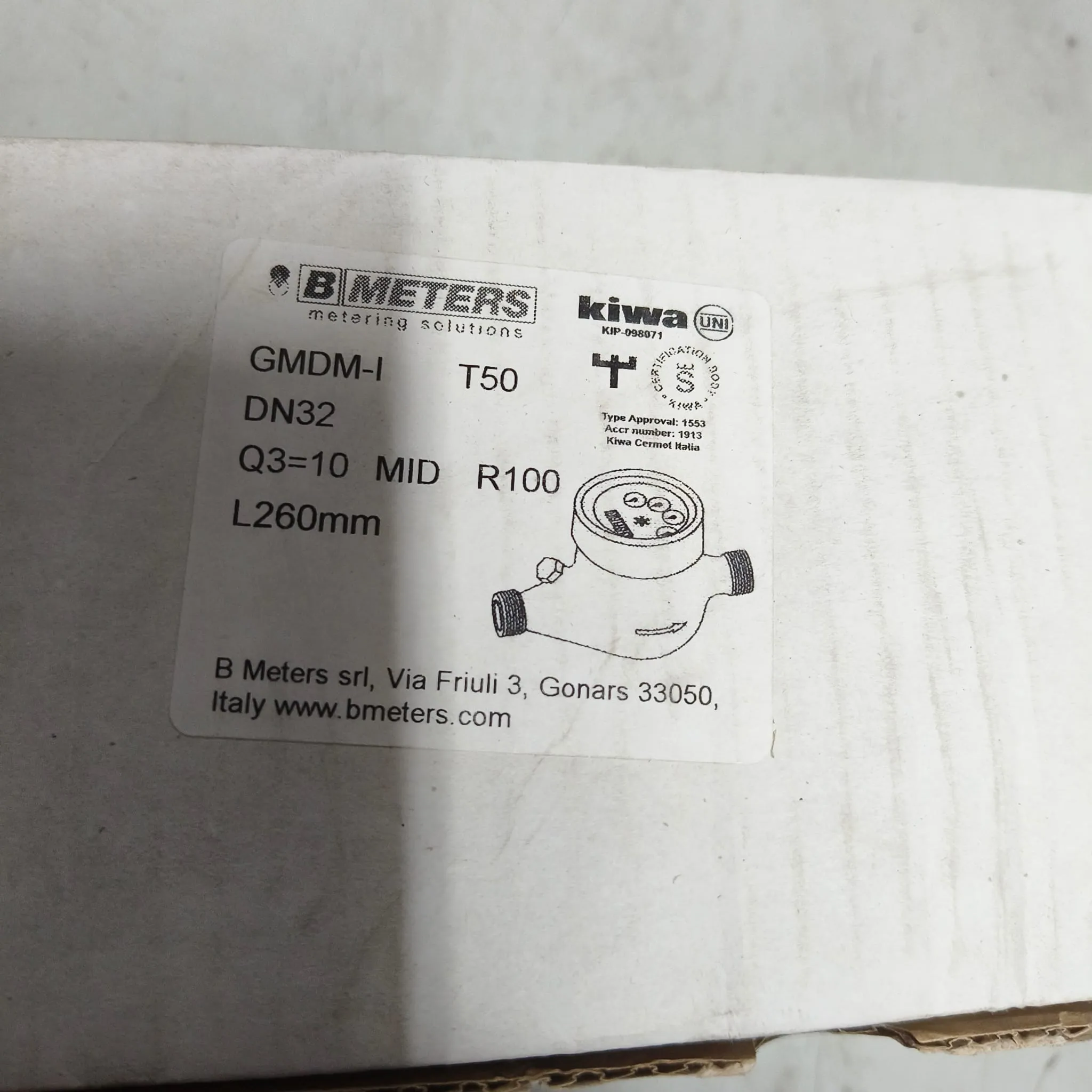 BMETERS GMDM-I Multi Jet Water Meter, 1-1/4" (DN32) BSPP Threaded Connection, 10 m³/h Flow Rate, IP68, Dry Dial - image 2