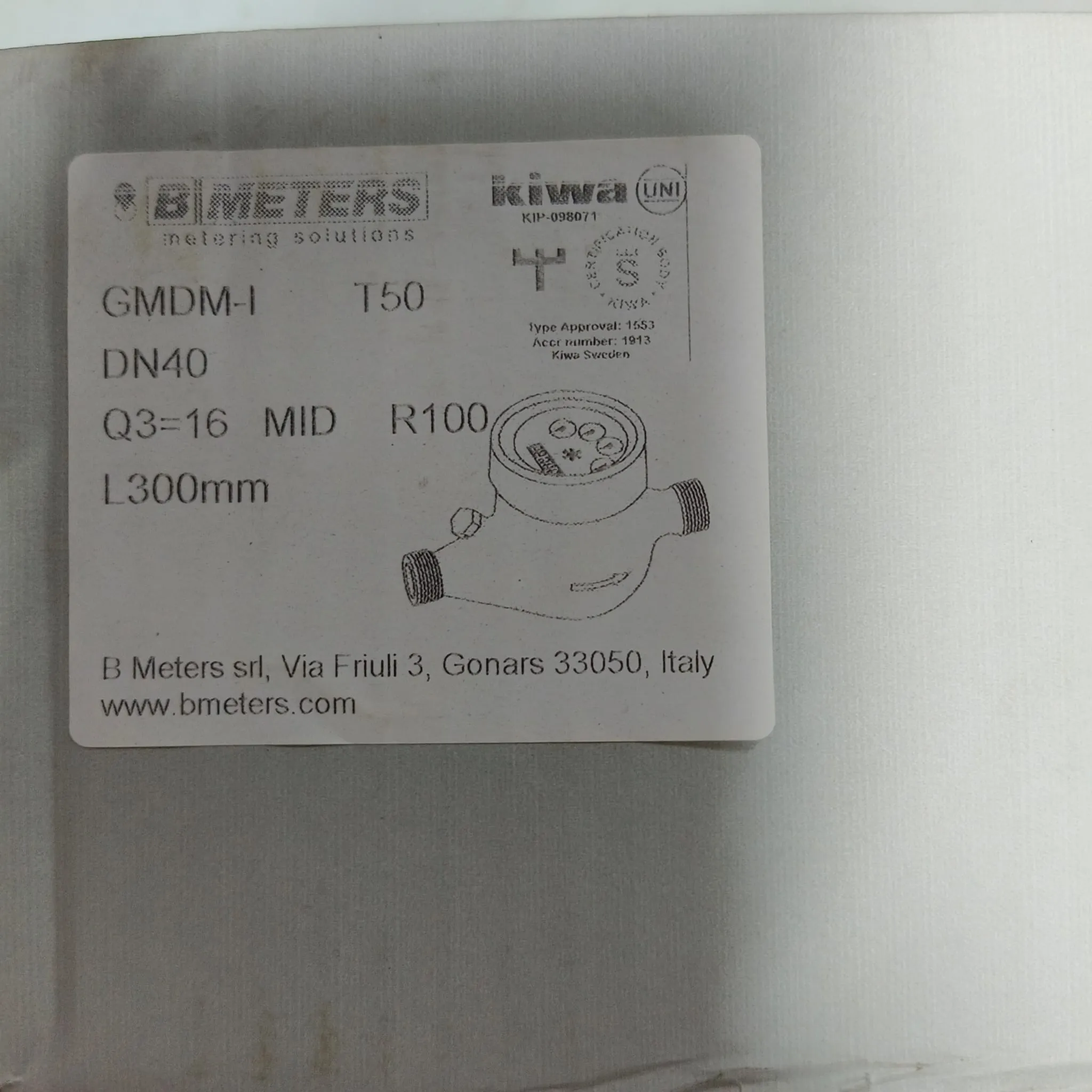 BMETERS GMDM-I Multi Jet Water Meter, 1-1/2" (DN40) BSPP Threaded Connection, 16 m³/h Flow Rate, IP68, Dry Dial - image 2