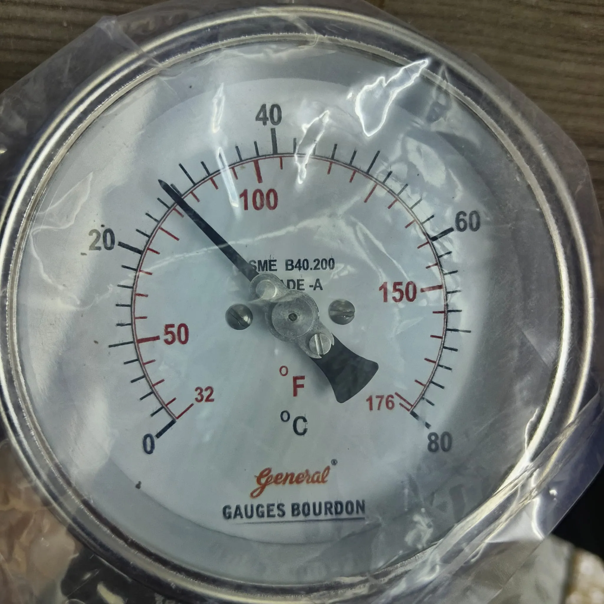 General Instruments BDT-C Bimetal Dial Thermometer, 0...80 °C, 4" Dial, 1/2" Male NPT, Back Mount, 100 mm Stem, BDT-C-100-S4S-S06-150-S6S-T15NTM-(0-80)-DGC-DUS - image 3
