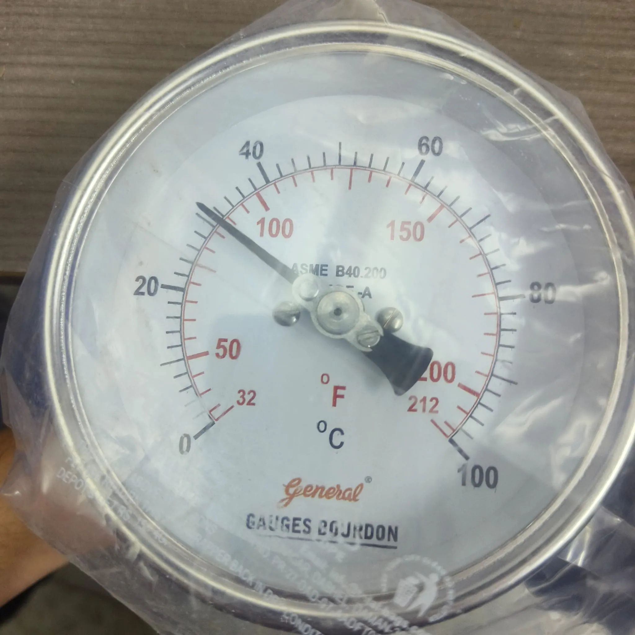 General Instruments BDT-C Bimetal Dial Thermometer, 0...100 °C, 4" Dial, 1/2" Male NPT, Back Mount, 100 mm Stem, BDT-C-100-S4S-S06-150-S6S-T15NTM-(0-100)-DGC-DUS - image 3
