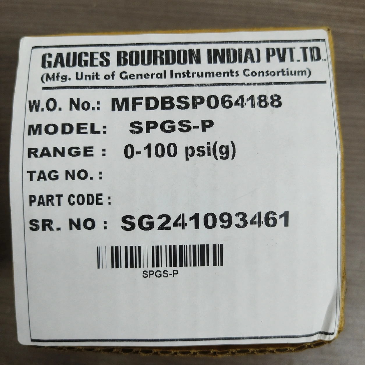 General Instruments Pressure Gauge SPGS-P, 0...100 psi, 2nd Scale bar, 2.5" Dial, 1/4" Male NPT Back Mount With Front Flange, SS Body & Parts, SPGS-P-063-S4S-S6S-S6S-S4S-T06NTM-(0-100)-PSI/BAR-A16-DUS - image 2