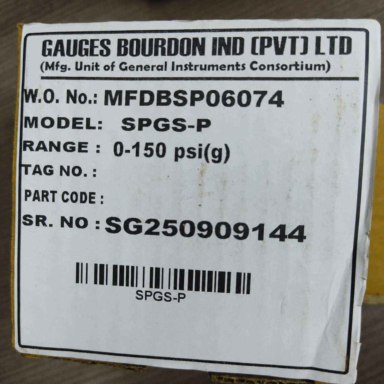 General Instruments Pressure Gauge SPGS-P, 0...150 psi, 2nd Scale bar, 2.5" Dial, 1/4" Male NPT Back Mount With Front Flange, SS Body & Parts, SPGS-P-063-S4S-S6S-S6S-S4S-T06NTM-(0-150)-PSI/BAR-A16-DUS - image 2