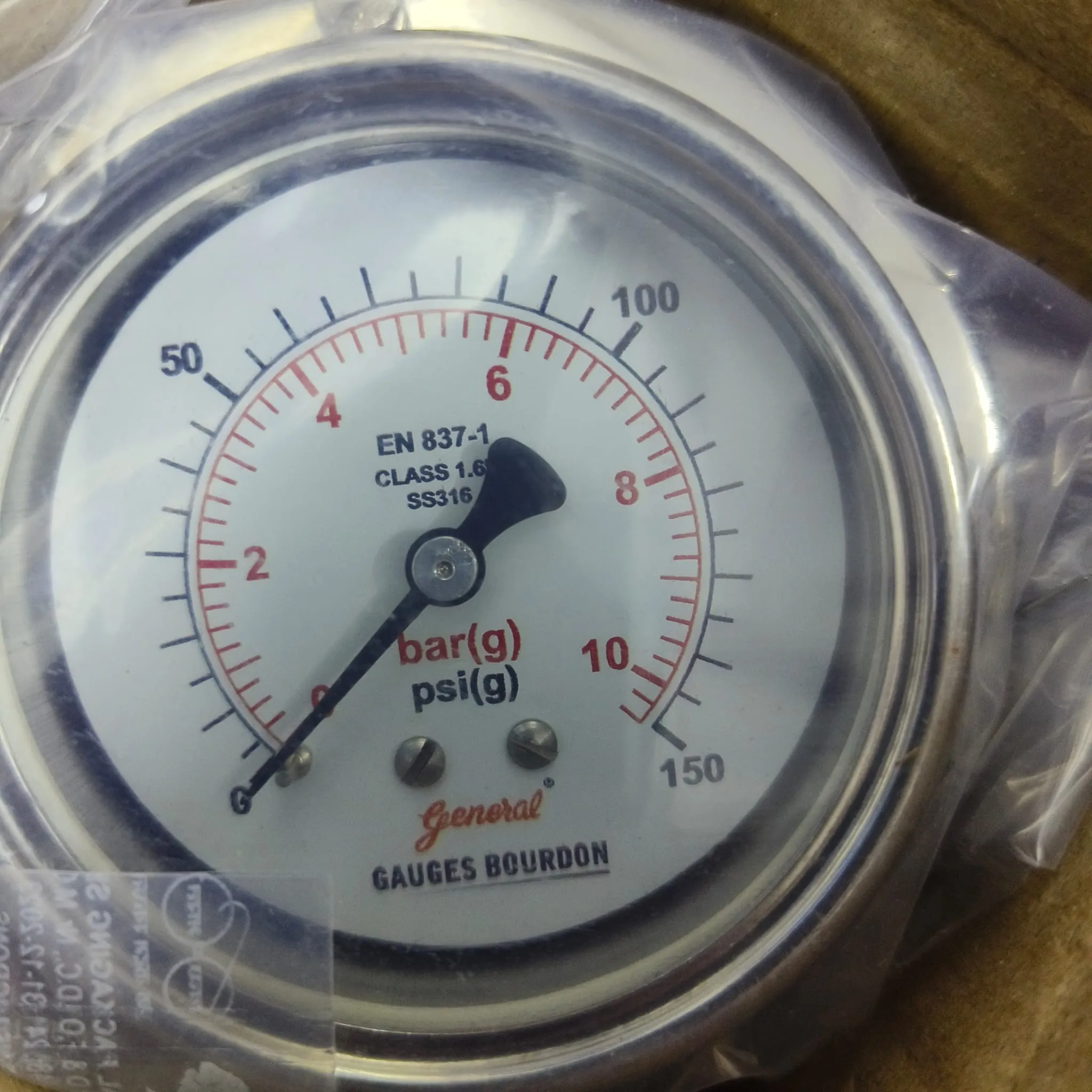 General Instruments Pressure Gauge SPGS-P, 0...150 psi, 2nd Scale bar, 2.5" Dial, 1/4" Male NPT Back Mount With Front Flange, SS Body & Parts, SPGS-P-063-S4S-S6S-S6S-S4S-T06NTM-(0-150)-PSI/BAR-A16-DUS - image 3