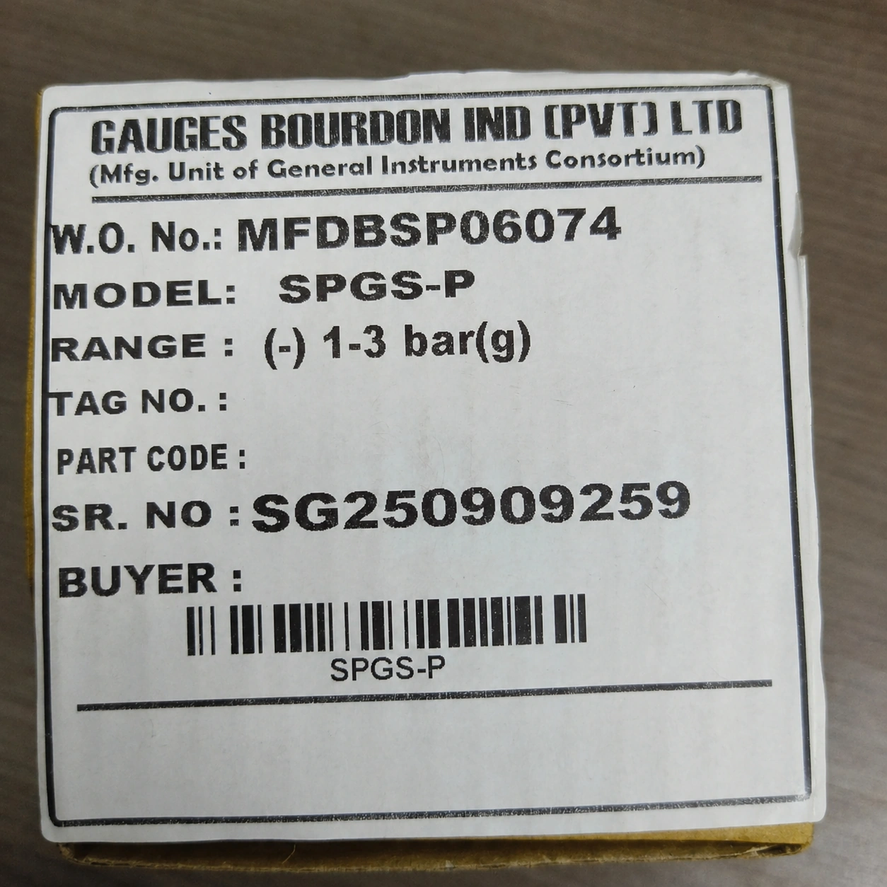 General Instruments Compound Gauge SPGS-P, -1...3 bar, 2nd Scale psi, 2.5" Dial, 1/4" Male NPT Back Mount With Front Flange, SS Body & Parts, SPGS-P-063-S4S-S6S-S6S-S4S-T06NTM-(-1-3)-BAR/PSI-A16-DUS - image 2