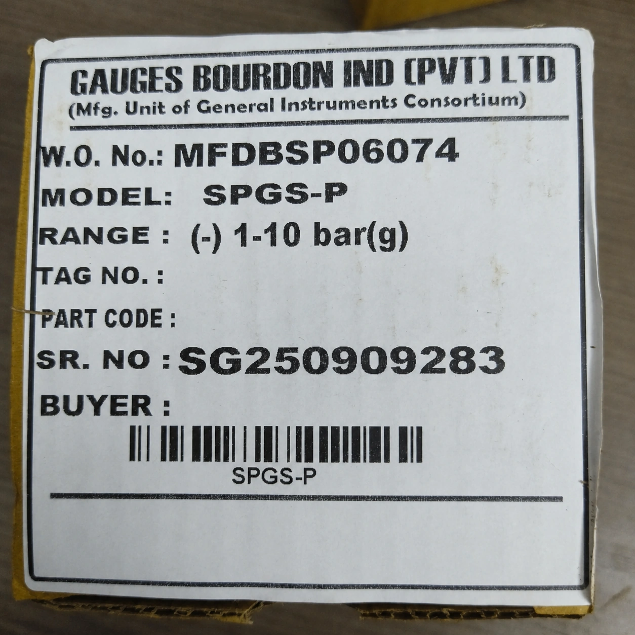 General Instruments Compound Gauge SPGS-P, -1...10 bar, 2nd Scale psi, 2.5" Dial, 1/4" Male NPT Back Mount With Front Flange, SS Body & Parts, SPGS-P-063-S4S-S6S-S6S-S4S-T06NTM-(-1-10)-BAR/PSI-A16-DUS - image 2