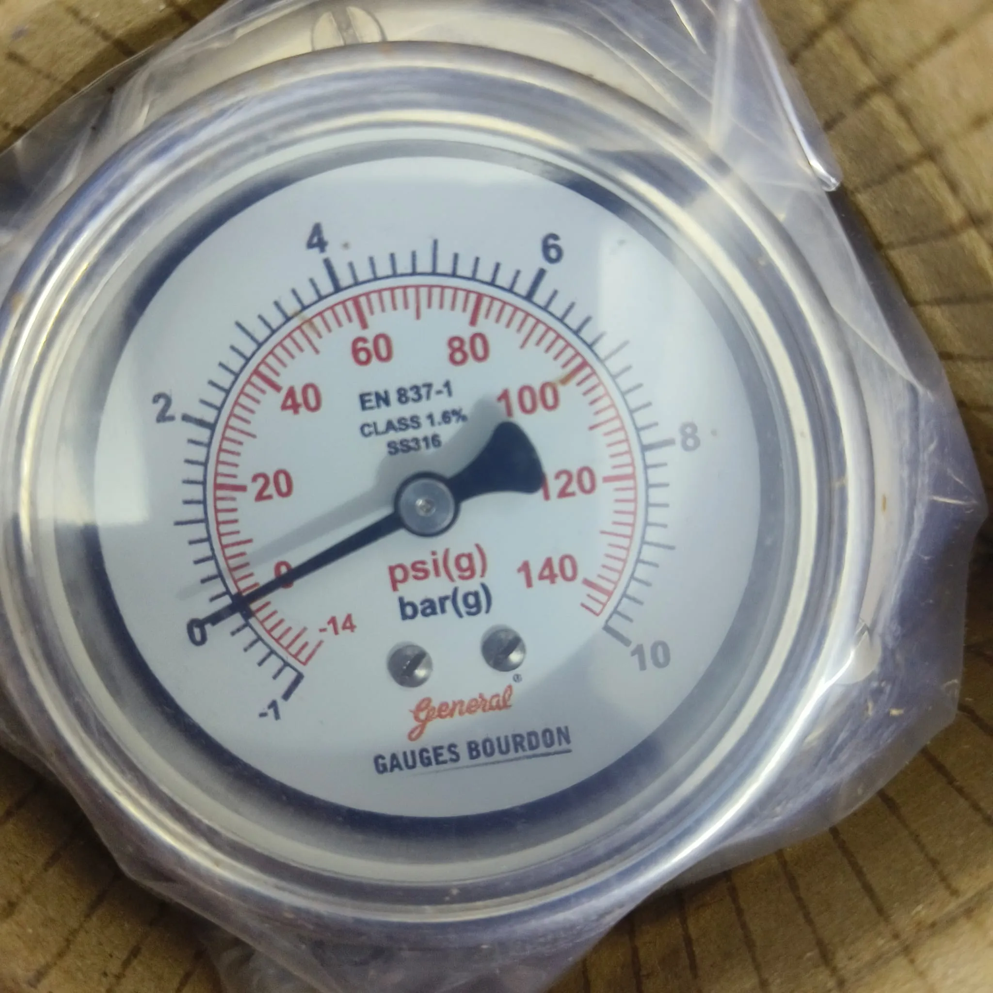 General Instruments Compound Gauge SPGS-P, -1...10 bar, 2nd Scale psi, 2.5" Dial, 1/4" Male NPT Back Mount With Front Flange, SS Body & Parts, SPGS-P-063-S4S-S6S-S6S-S4S-T06NTM-(-1-10)-BAR/PSI-A16-DUS - image 3
