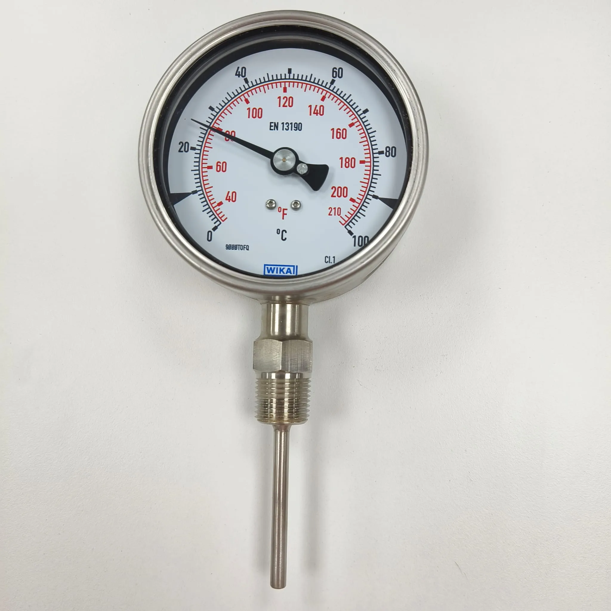 WIKA R5502 Bimetal Thermometer, 0 ... 100 °C, 4" Dial Size, 1/2" Male NPT Bottom Connection, 80 mm Stem Length, 84095915 - image 4
