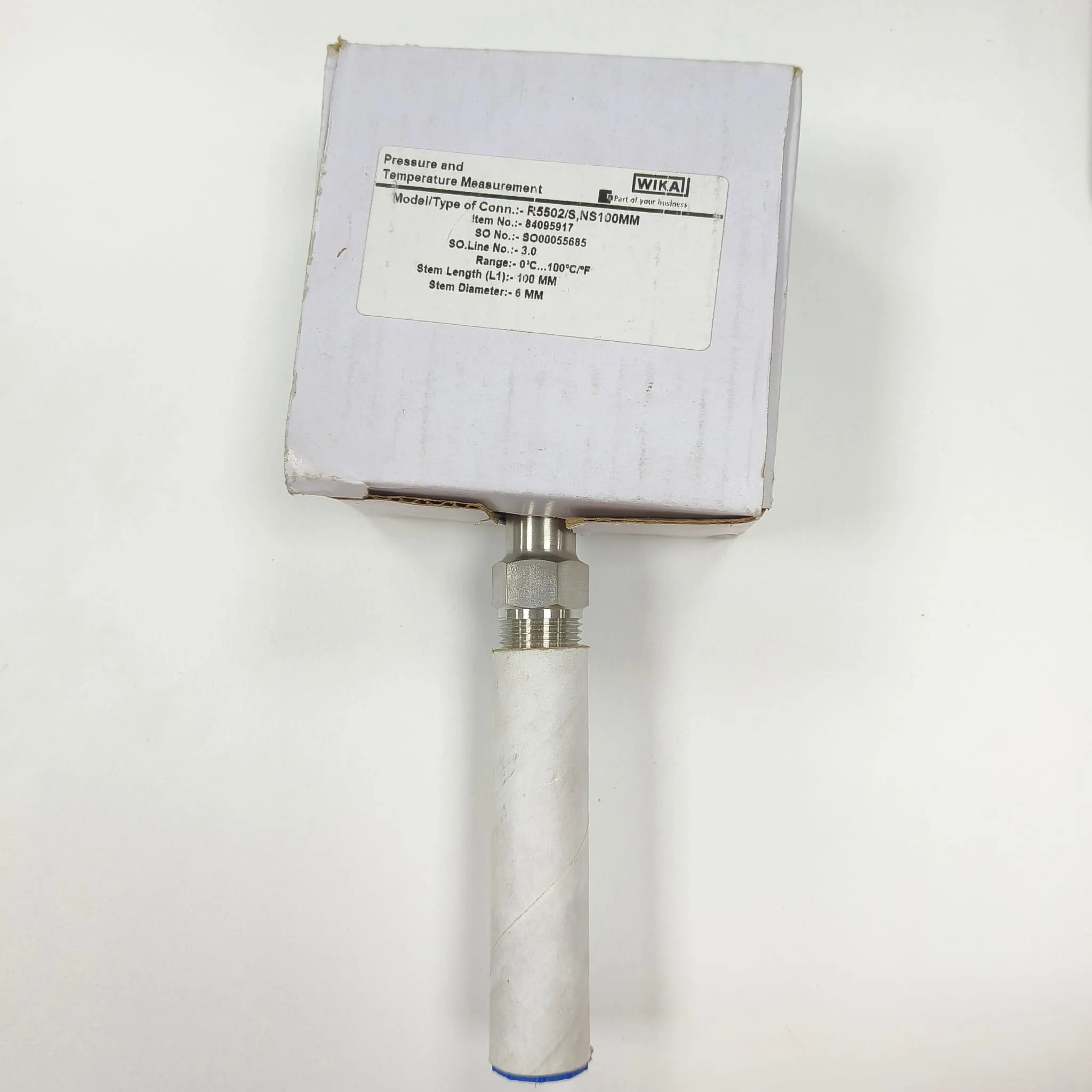 WIKA R5502 Bimetal Thermometer, 0...100 °C, 4" Dial Size, 1/2" Male NPT Bottom Connection, 100 mm Stem Length, 84095917 - image 2