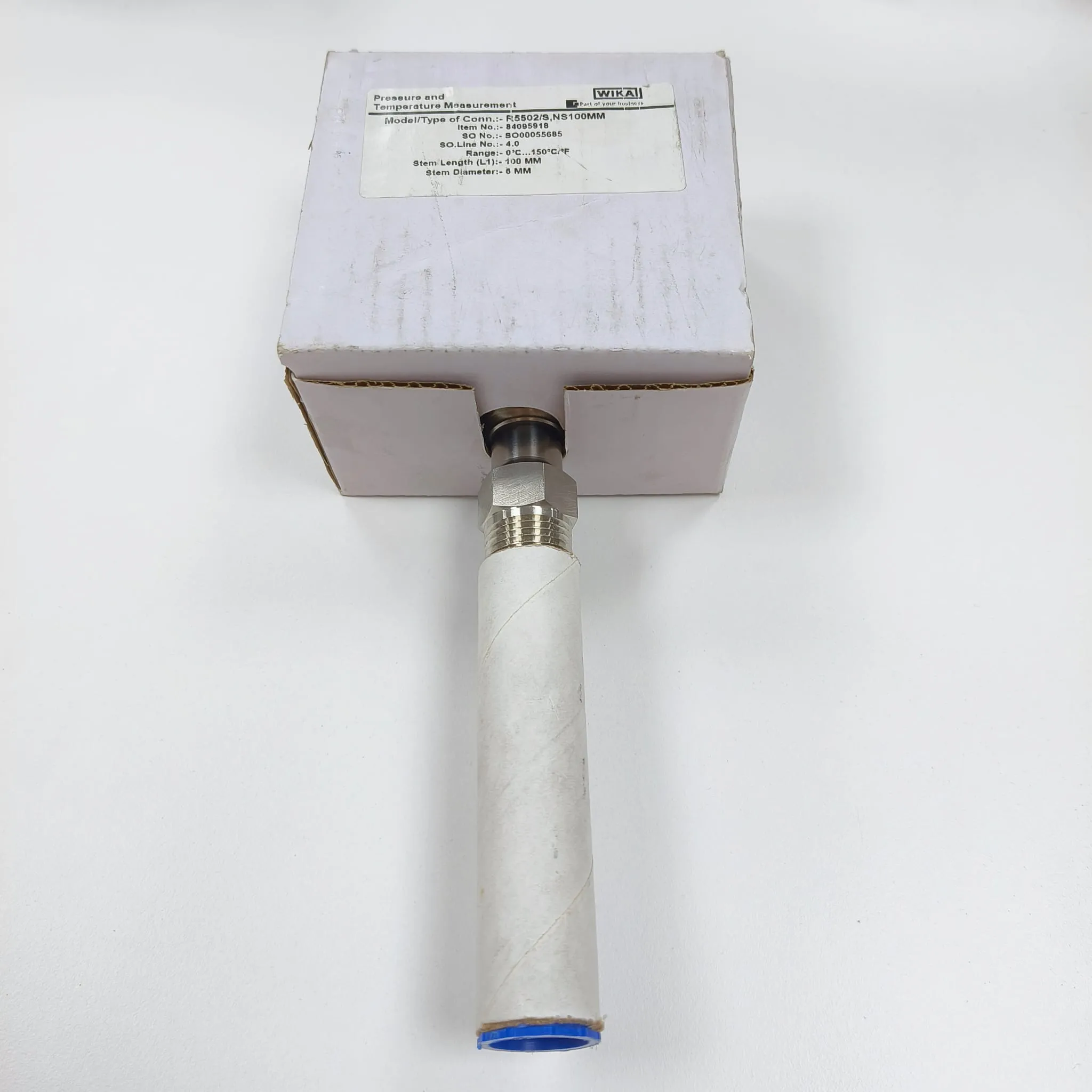 WIKA R5502 Bimetal Thermometer, 0...150 °C, 4" Dial Size, 1/2" Male NPT Bottom Connection, 100 mm Stem Length, 84095918 - image 2