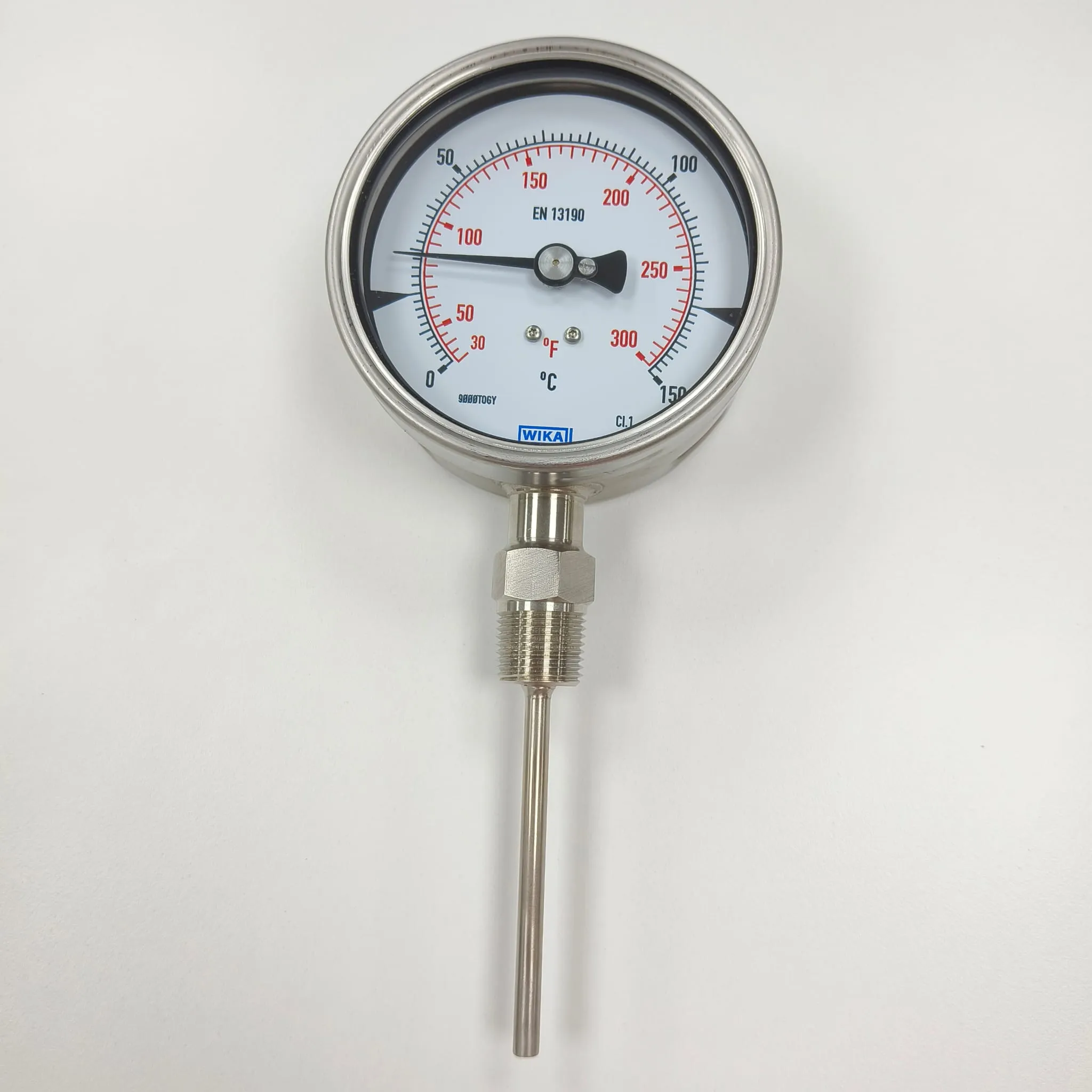 WIKA R5502 Bimetal Thermometer, 0...150 °C, 4" Dial Size, 1/2" Male NPT Bottom Connection, 100 mm Stem Length, 84095918 - image 4