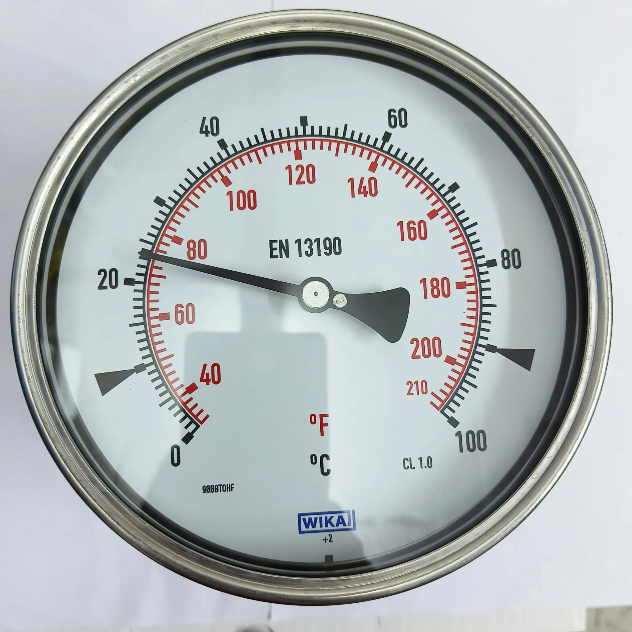 WIKA S5551 Bimetal Thermometer, 0...100 °C, 6" Dial Size, 1/2" Male NPT Fitting with 360° Adjustable stem, 350 mm Stem Length, 84095920 - image 3