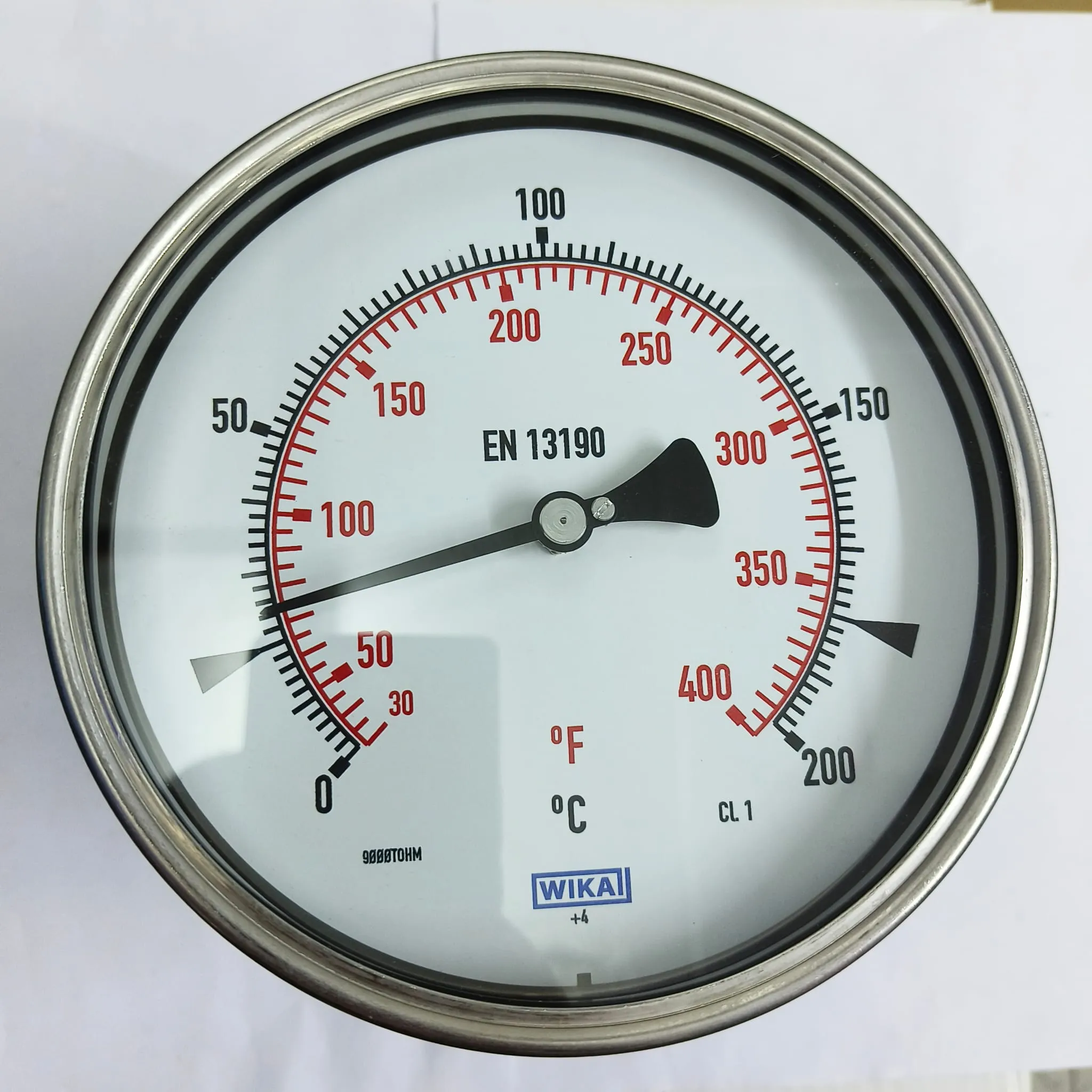 WIKA S5551 Bimetal Thermometer, 0...200 °C, 6" Dial Size, 1/2" Male NPT Fitting with 360° Adjustable stem, 350 mm Stem Length, 84095923 - image 3