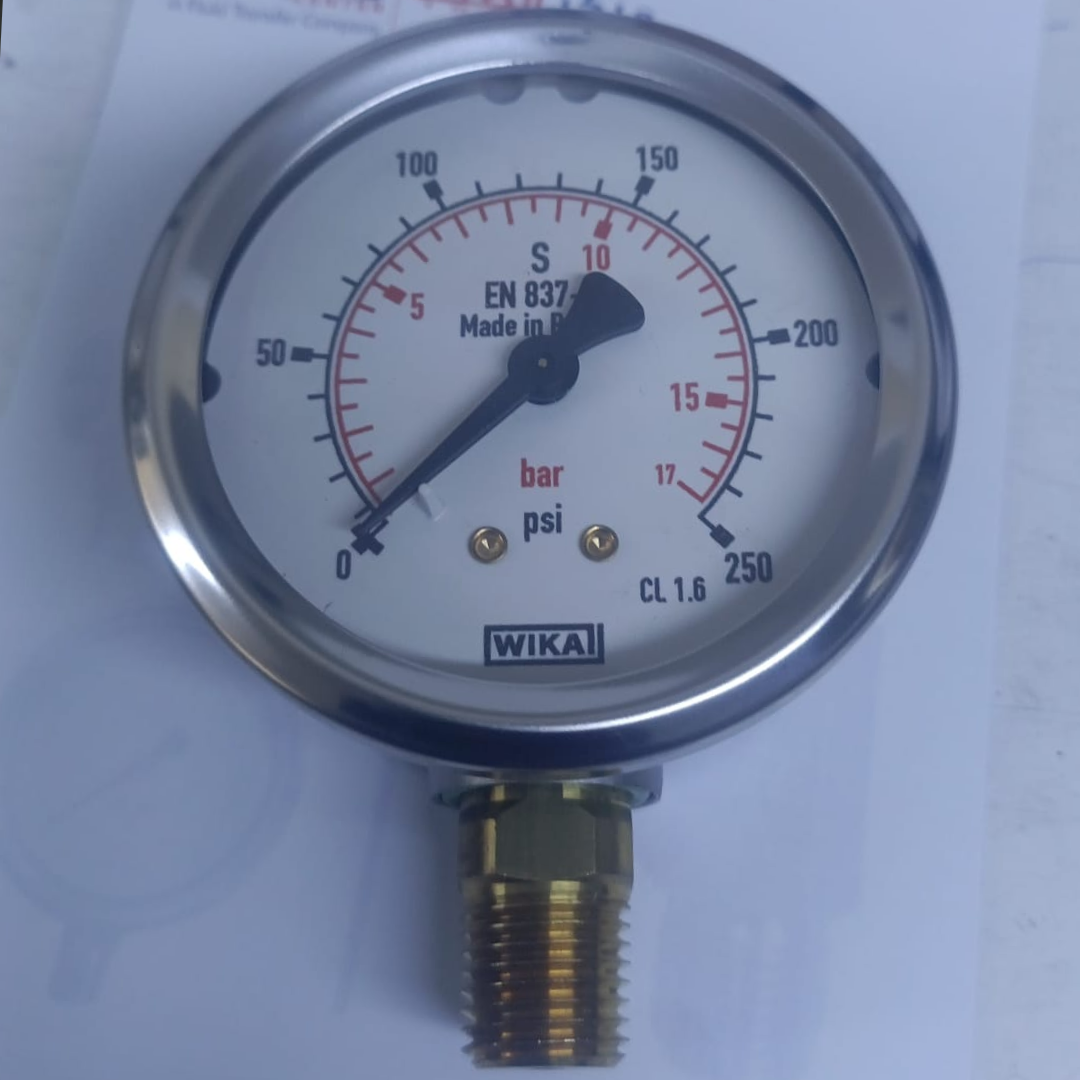 WIKA Pressure Gauge 213.53.063, 0...250 psi, Dual Scale, 2.5" Dial, 1/4" Male NPT Lower Mount, 39939458 - image 3