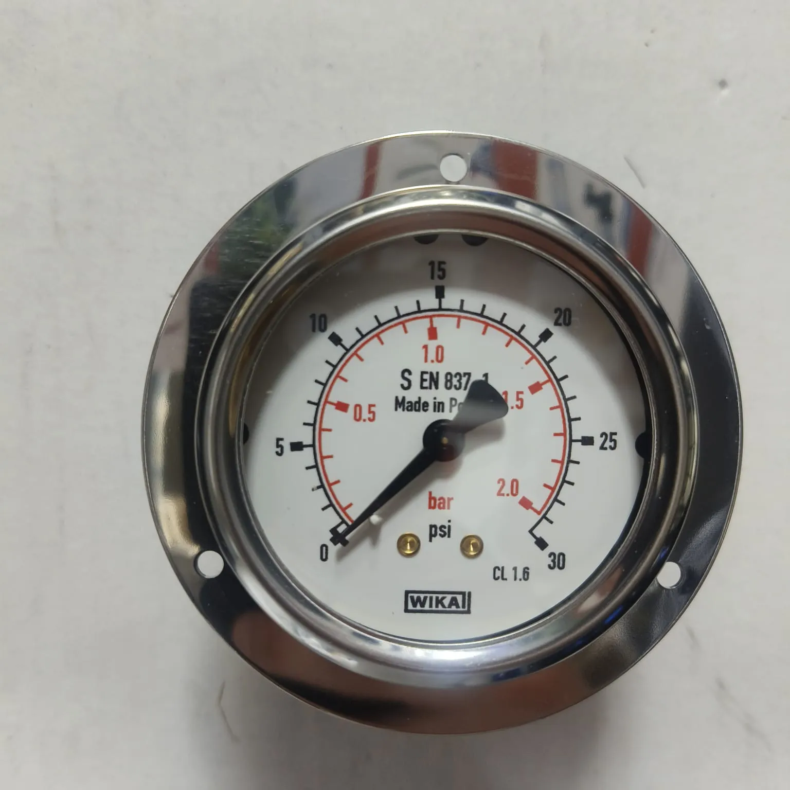 WIKA Pressure Gauge 213.53.063, 0...30 psi, Dual Scale, 2.5" Dial, 1/4" Male NPT Back Mount, 84198938 - image 3